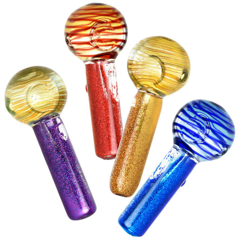 Freezable Glycerin Space Glitter Spoon Pipe - 5"/Colors Vary