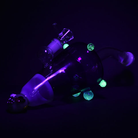 Ghoulish Glow in the Dark Lazy Glass Bong - 10"