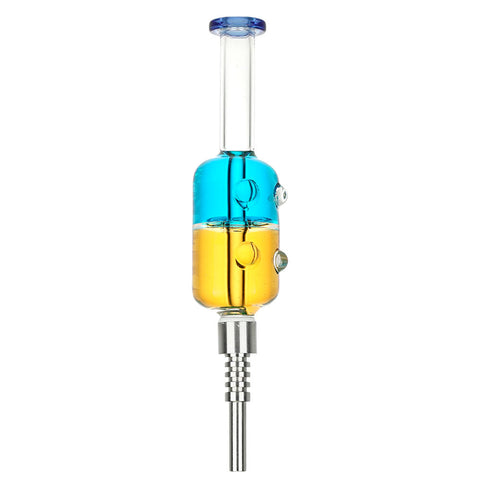 Dual Color Glycerin Dab Straw w/ SS Tip - 8" / Colors Vary