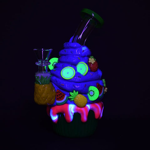 Fruitastic Cupcake Glow In The Dark Bong - 6.5" / 14mm F