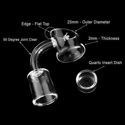 HONEY CUP QUARTZ BANGER 10mm, 14mm, 18mm Male or Female  - 90° DEGREE | YL