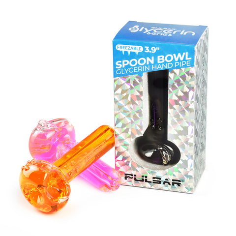 Pulsar Glycerin Series Freezable Spoon Bowl Hand Pipe - 4"/Colors Vary