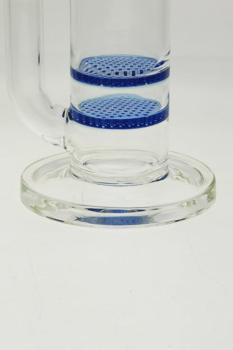TAG - 24.50" Double Honeycomb Double Super Slit Interior Showerhead 50x7MM (18MM Female) Wavy Blue Label - Light Blue Accents (Discs) .02