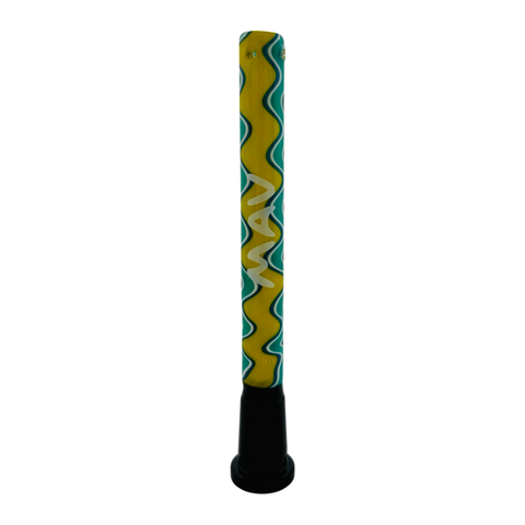 5" Swirly Wig Wag Winding Colored Downstem 4 Hole Filtration
