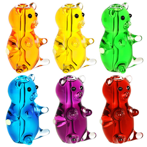 Gummy Bear Glycerin Hand Pipe - 3.8" / Colors Vary