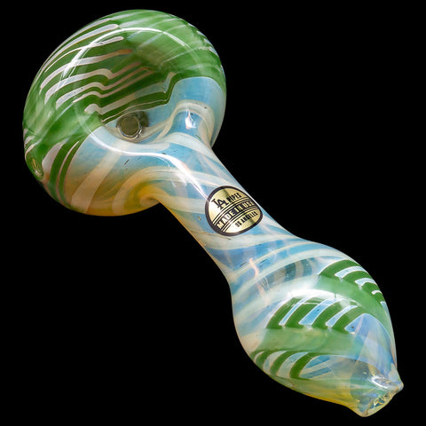 "Twisty Cane" Spoon Glass Pipe (Various Colors)