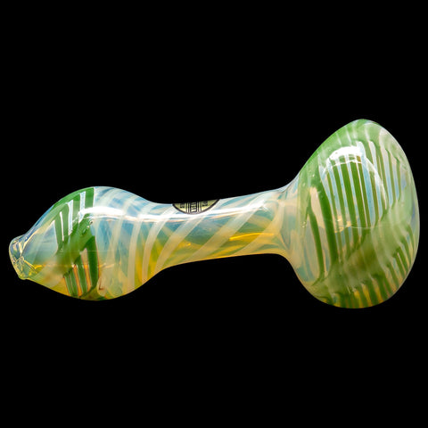 "Twisty Cane" Spoon Glass Pipe (Various Colors)