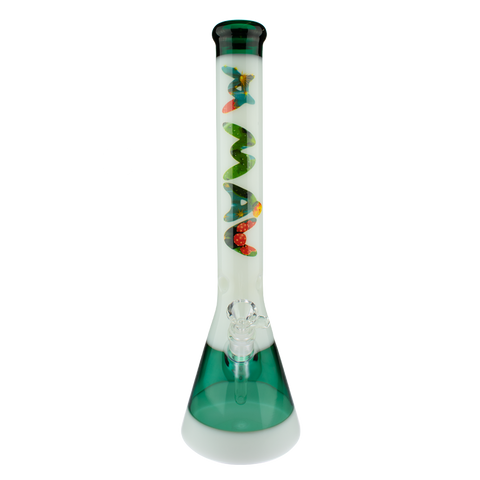 18" Cactus Teal & White Beaker Bong