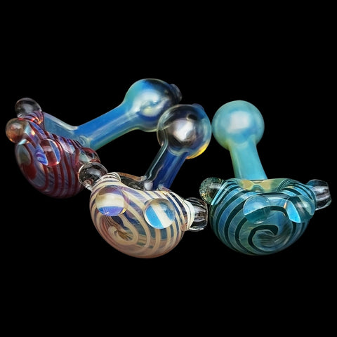 "Spiral Marble Head" Glass Spoon Pipe
