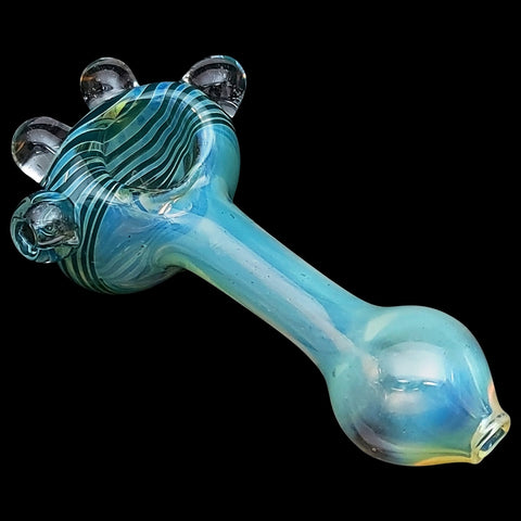 "Spiral Marble Head" Glass Spoon Pipe