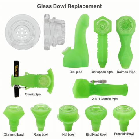 18mm Glass Bowl Replacement for Waxmaid Handpipes and Silicone Bowls (2 Pack)