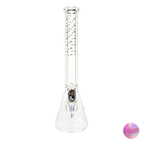 18" X 9mm Bats All Over Wig Wag Downstem Beaker Bong