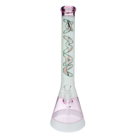 18" Pink Cherry Blossom 2 Tone Beaker Bong