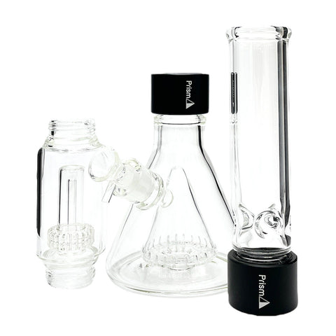 PERCOLATED BEAKER BONG DOUBLE STACK WITH TREE PERC