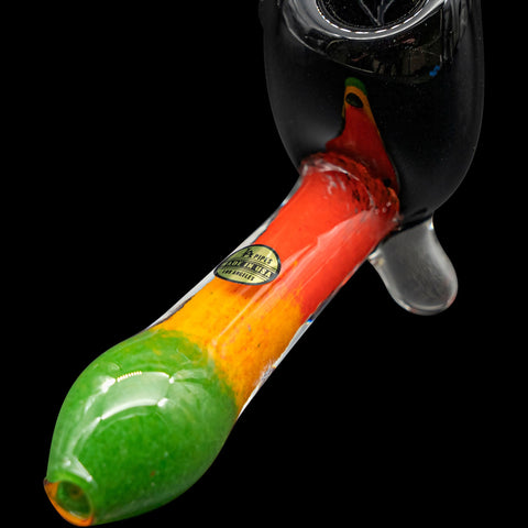 "Sattdown Rasta" Sherlock Glass Pipe