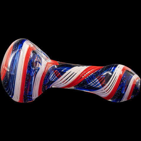 "Stars and Stripes" Glass Spoon Pipe