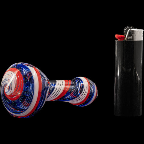 "Stars and Stripes" Glass Spoon Pipe