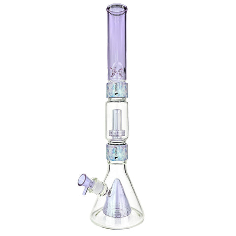 PERCOLATED BEAKER BONG DOUBLE STACK WITH TREE PERC