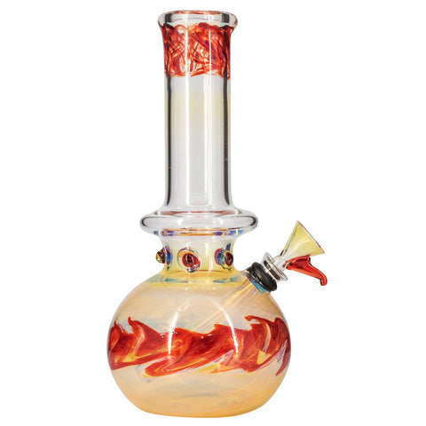 "Time Traveler" Silver Fumed Pull-Stem Bubble Bong
