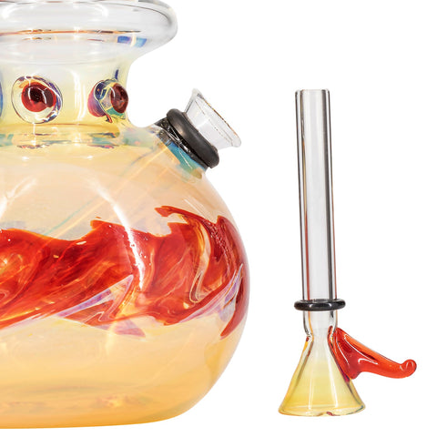 "Time Traveler" Silver Fumed Pull-Stem Bubble Bong