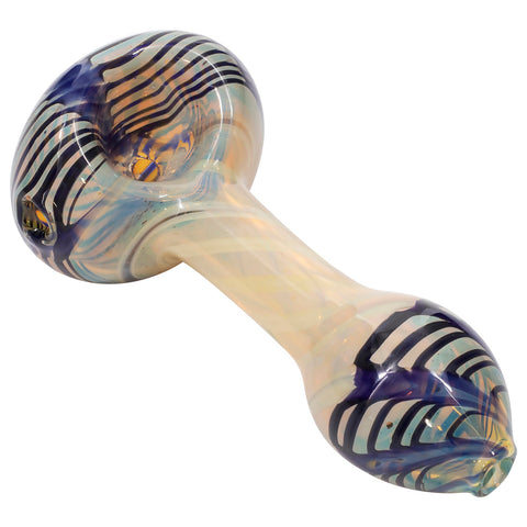 "Twisty Cane" Spoon Glass Pipe (Various Colors)