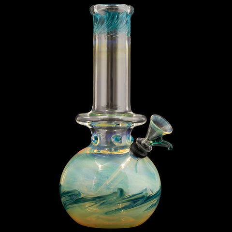 "Time Traveler" Silver Fumed Pull-Stem Bubble Bong