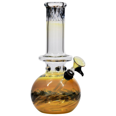 "Time Traveler" Silver Fumed Pull-Stem Bubble Bong