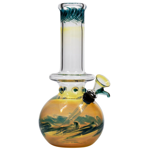 "Time Traveler" Silver Fumed Pull-Stem Bubble Bong