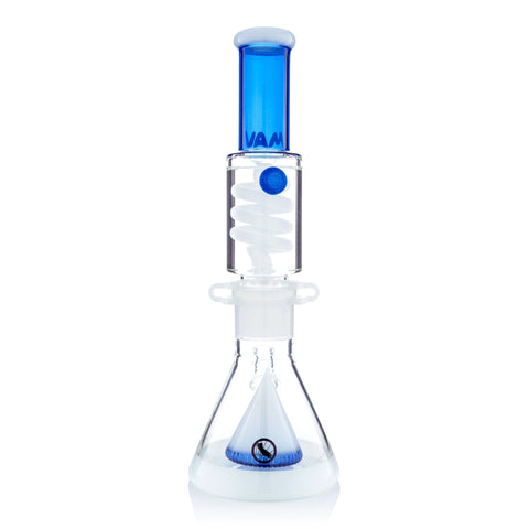 Blue and White Slitted Pyramid Beaker Freezable Coil System