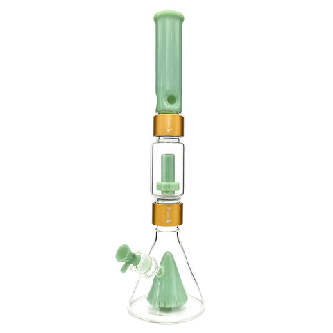 PERCOLATED BEAKER BONG DOUBLE STACK WITH TREE PERC