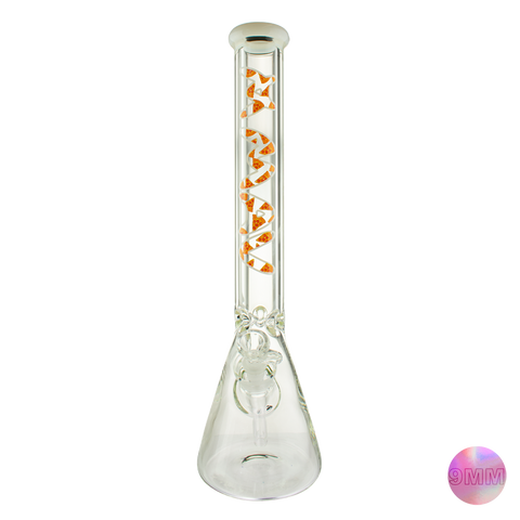 18" x 9mm White Pizza Specialty Slab Beaker Bong