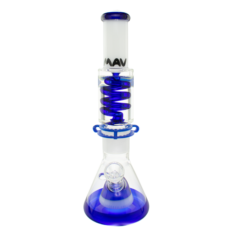 White and Blue Slitted Pyramid Beaker Freezable Coil System