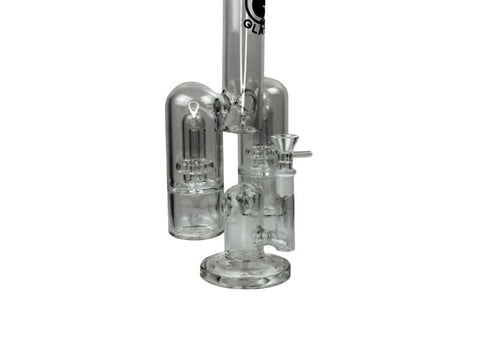 Daze Glass - 14" Rocket Ship Dual Showerhead Perc Glass Water Pipe