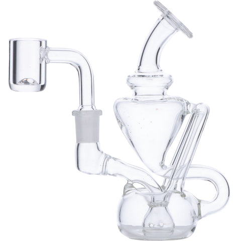 Dab Rig Water Pipe Mini w/Quartz-Clear-5in(RCL-S-J05)