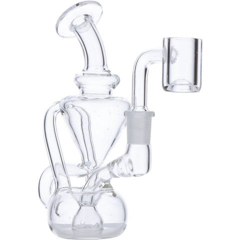 Dab Rig Water Pipe Mini w/Quartz-Clear-5in(RCL-S-J05)