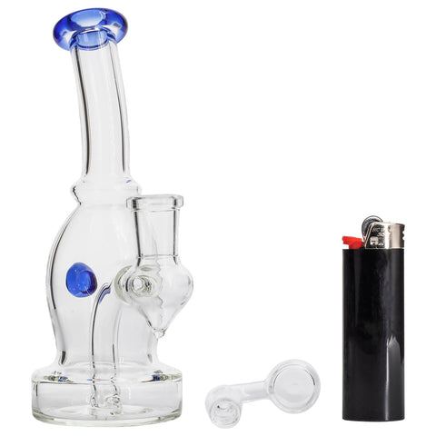 Glassic Curved Body Dab Rig with Colored Accents