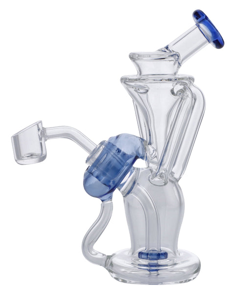 Bent Neck Dab Rig Recycler-Blue-6in(RCL-S-034B)