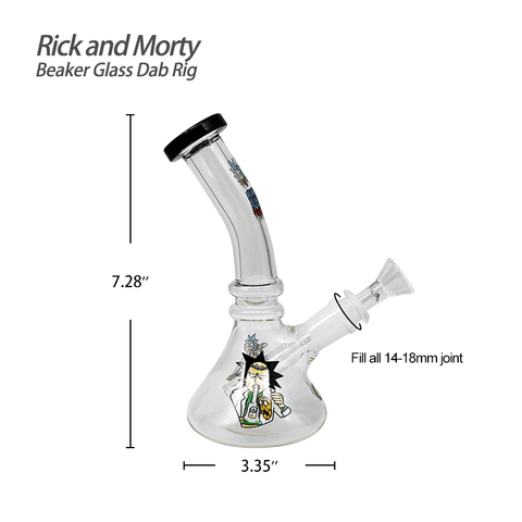 Waxmaid 7.28″ Rick and Morty Beaker Glass Dab Rig