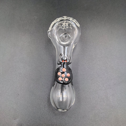 4" Glow In The Dark Hand Pipe Spider Design