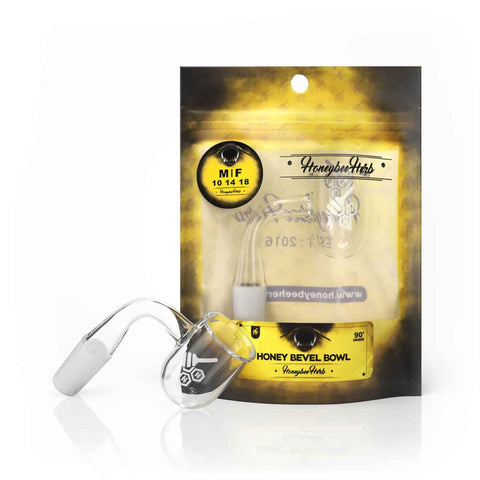 Honey Bevel Bowl Quartz Banger 10mm, 14mm, 18mm Male or Female  - 90° Degree | YL