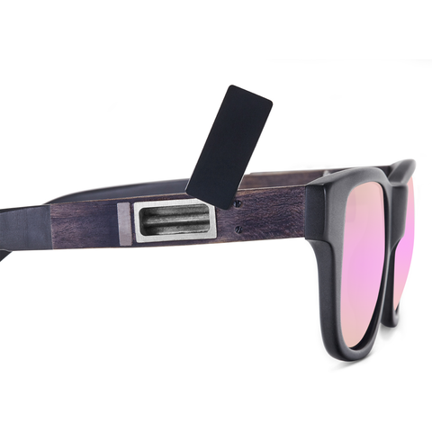 Haze - Polarized Matte Black Frame - Pink Mirror Lens