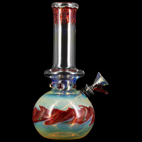 "Time Traveler" Silver Fumed Pull-Stem Bubble Bong