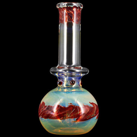 "Time Traveler" Silver Fumed Pull-Stem Bubble Bong